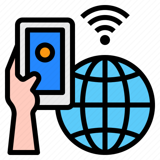Global, international, smartphone, mobile, hand, technology, control icon - Download on Iconfinder