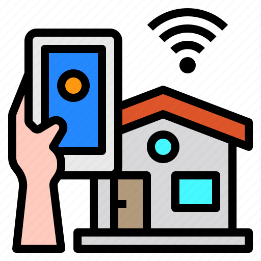 House, smartphone, mobile, hand, technology, control, internet icon - Download on Iconfinder