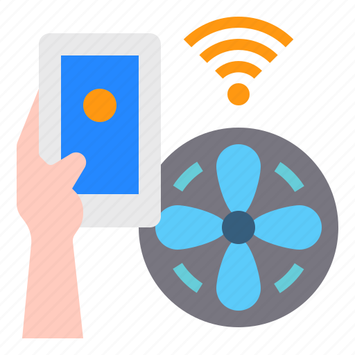 Fan, smartphone, mobile, hand, technology, control, internet icon - Download on Iconfinder
