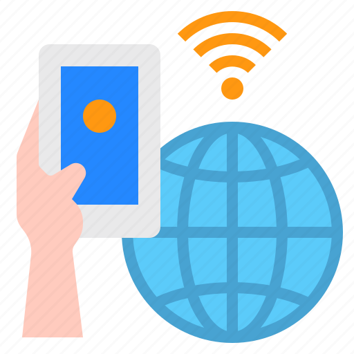 Global, international, smartphone, mobile, hand, technology, control icon - Download on Iconfinder