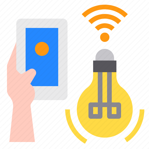 Light, bulb, smartphone, mobile, hand, technology, control icon - Download on Iconfinder