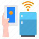 refrigerator, smartphone, mobile, hand, technology, control, internet