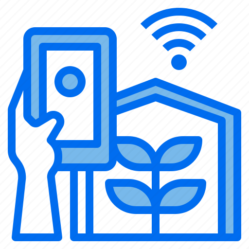 Farm, plant, smartphone, mobile, hand, technology, control icon - Download on Iconfinder