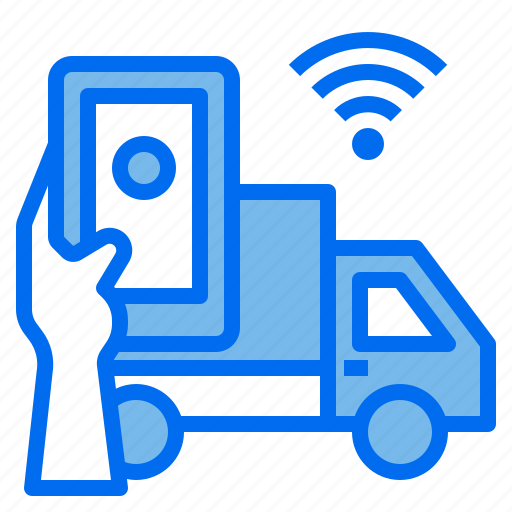 Truck, delivery, smartphone, mobile, technology, control, internet icon - Download on Iconfinder