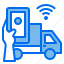 truck, delivery, smartphone, mobile, technology, control, internet 