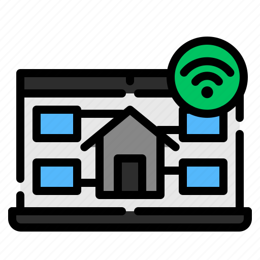 Laptop, smart home, smart, internet of things, device, controlling, control icon - Download on Iconfinder
