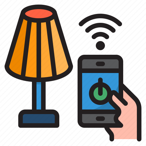 Mobilephone, lamp, light, bulb, smarthome, wifi icon - Download on Iconfinder