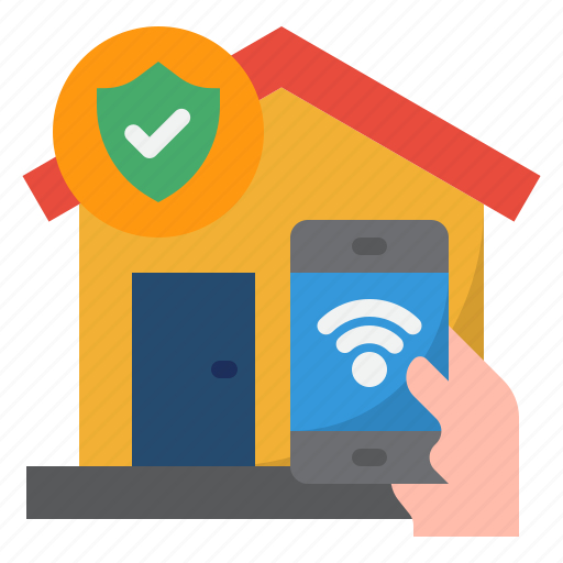 Smarthome, mobilephone, sheild, wifi, home icon - Download on Iconfinder