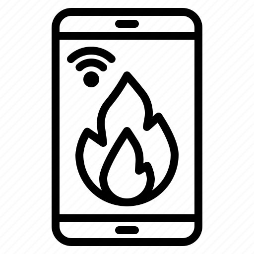 Smartphone, fire, mobilephone, warning, wifi icon - Download on Iconfinder