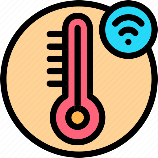 Thermostat, smart, home, automation, wifi, signal, technology icon - Download on Iconfinder