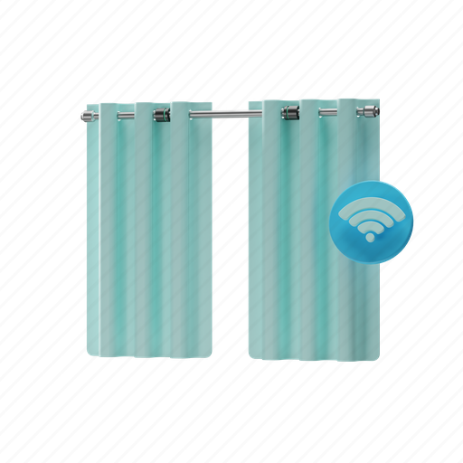 Curtain, smart, technology, security, digital, network, wireless 3D illustration - Download on Iconfinder