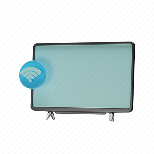 Tv, smart, technology, security, digital, network, wireless 3D illustration - Download on Iconfinder