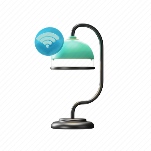 Desk-lamp, smart, technology, security, digital, network, wireless 3D illustration - Download on Iconfinder