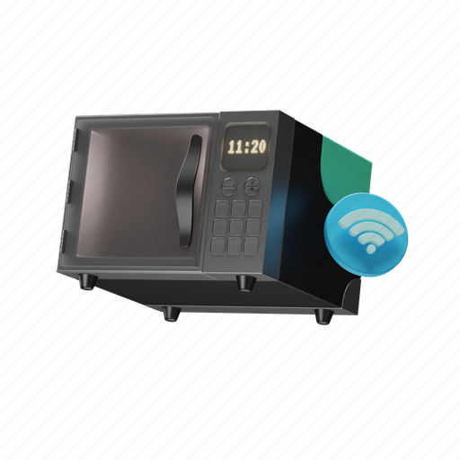 Microwave, smart, technology, security, digital, network, wireless 3D illustration - Download on Iconfinder