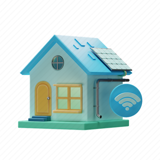 Smart, home, technology, security, digital, network, wireless 3D illustration - Download on Iconfinder