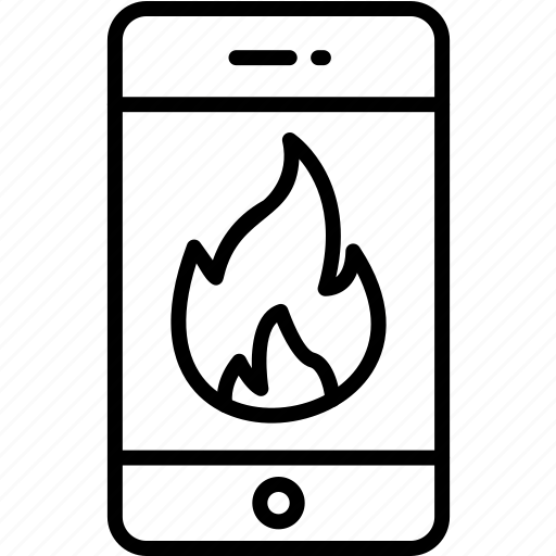 Smartphone, fire, mobilephone, warning, wifi icon - Download on Iconfinder
