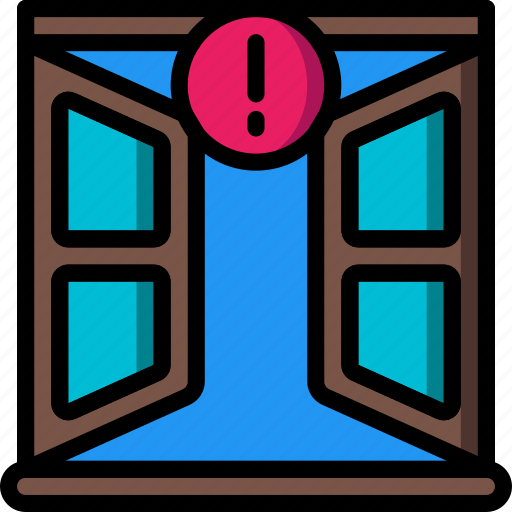 Alert, home, open, smart, window icon - Download on Iconfinder