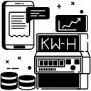 smart, meter, coins, kw, h, energy, unit, online, bill