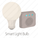 bulb, cartoon, control, device, energy, light, smart