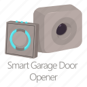 cartoon, door, garage, house, opener, regulator, smart
