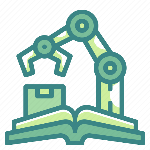 Knowlegde, smart, industry, manufacture, innovation, robotic, book icon - Download on Iconfinder