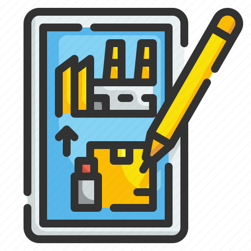 Tablet, smart, industry, creative, prototype, pencil, smartphone icon - Download on Iconfinder