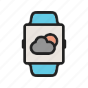 app, clock, clouds, smart, watch, weather, wrist