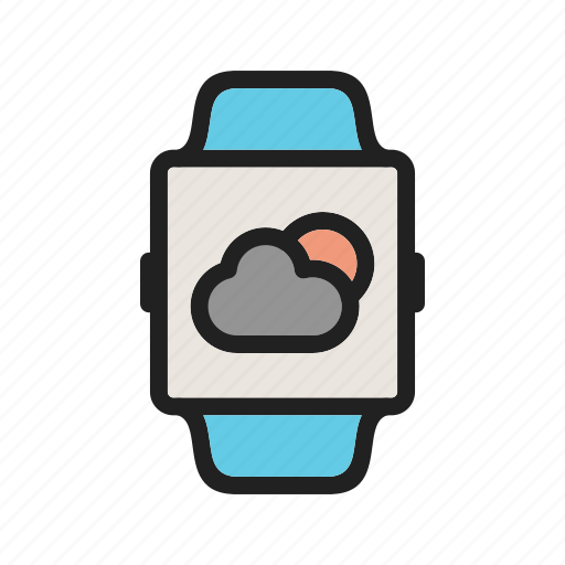App, clock, clouds, smart, watch, weather, wrist icon - Download on Iconfinder