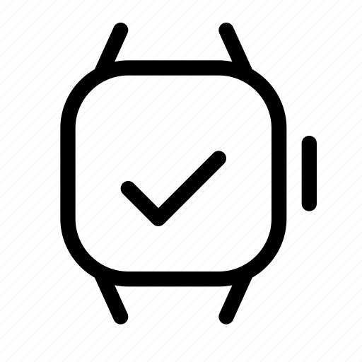 Smart, watch, check, time, clock, smart watch, checkmark icon - Download on Iconfinder