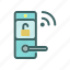 lock symbol, smart lock, door lock, door key, technology, connection, electronics, automation, internet of things 