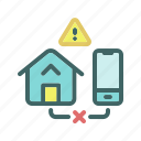 smarthome, connetion error, wifi, smartphone, warning symbol, technology, connection, electronics, internet of things