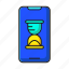 date, hourglass, mobile phone, smartphone, time, timer, wait 