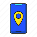 direction, location, map, navigation, pin, pointer, smartphone