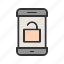 key, lock, open, safety, security, smartphone, unlocked 