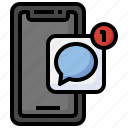 chat, connected, inbox, notification, smartphone