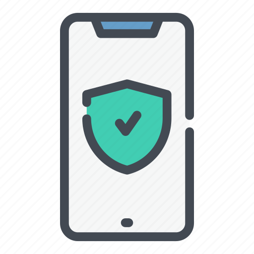 Mobile, phone, security, services, shield, smartphone, tickprotection icon - Download on Iconfinder