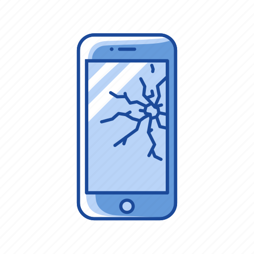 Cracked, cracked screen, phone, shattered icon - Download on Iconfinder