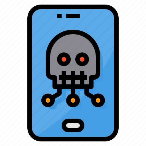 Malware, security, skull, smartphone, virus icon - Download on Iconfinder