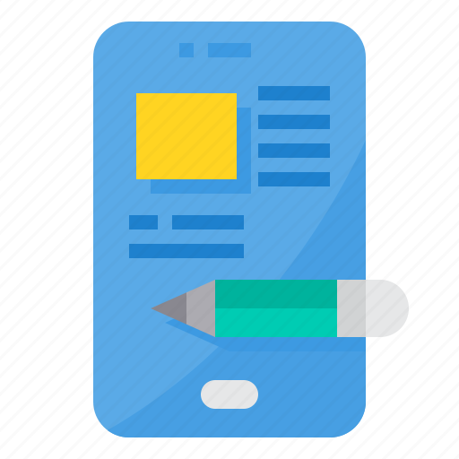 Blog, content, smartphone, story, writing icon - Download on Iconfinder