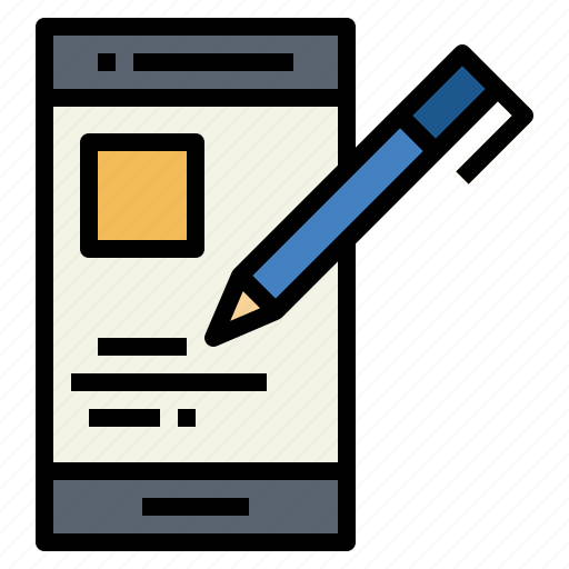 Mobile, pen, pencil, smartphone, technology icon - Download on Iconfinder