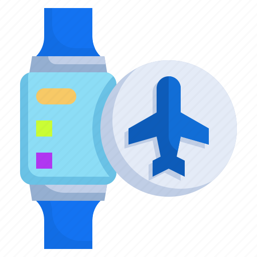 Airplane, smartwatch, digital, technology, flight icon - Download on Iconfinder