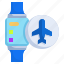 airplane, smartwatch, digital, technology, flight 