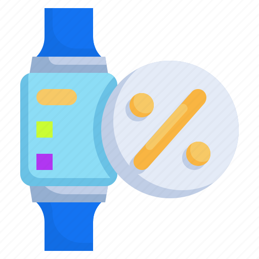 Percentage, smartwatch, digital, technology, rate icon - Download on Iconfinder