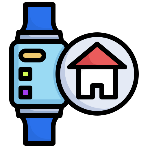Home, smartwatch, digital, technology, house icon - Free download