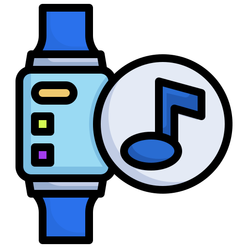 Music, smartwatch, digital, technology, song icon - Free download
