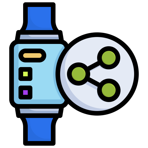 Share, smartwatch, digital, technology, link icon - Free download