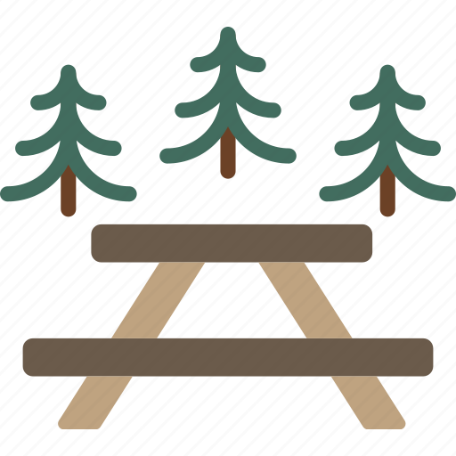Area, bench, camping, outdoor, picnic, survival, tres icon - Download on Iconfinder