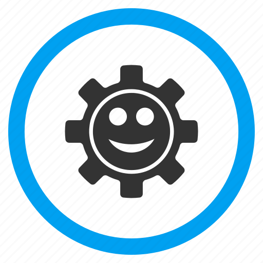 Engineering, face, gear, happy, smile, technology, wheel icon - Download on Iconfinder