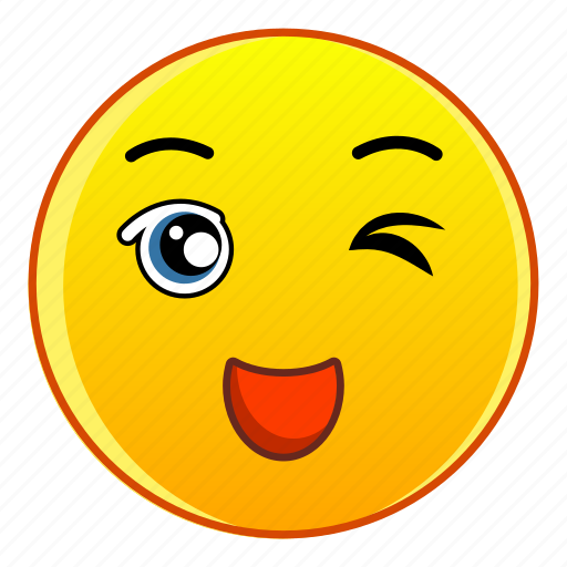 Cartoon, character, face, happy, smile, smiling, wink icon - Download on Iconfinder