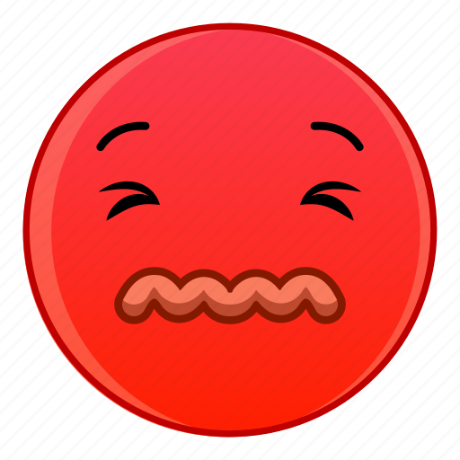 Cartoon, character, embarrassed, face, furious, red, skeptical icon - Download on Iconfinder